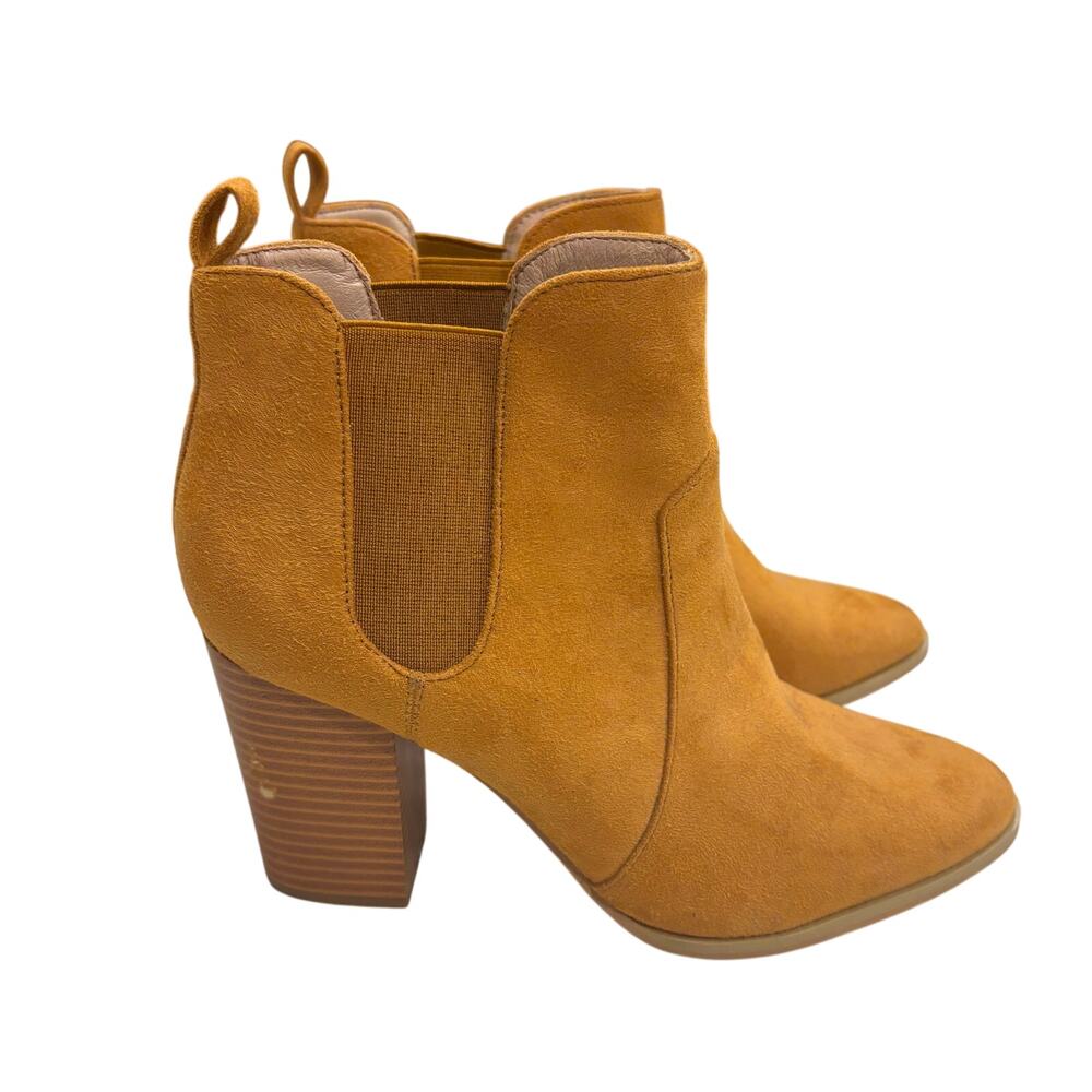 Womens Pull On Boots  Sz 7.5 Brown Suede Western Office Career Business 3" Heel‎